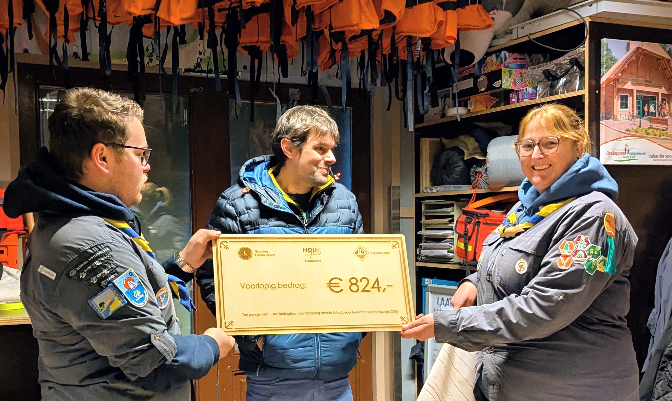 cheque uitgedeeld