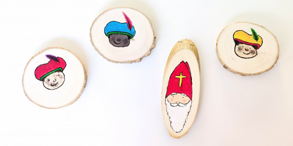 Sint en Piet decoratie op hout