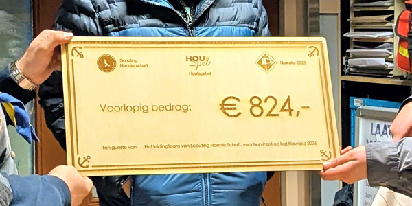 Een prachtige start: €824,- voor scouting Hannie Schaft